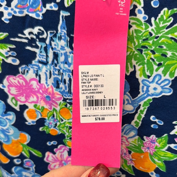 Lilly Pulitzer Tops - Lilly Pulitzer Navy and Floral Long Sleeve Top